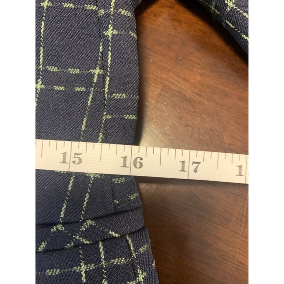 Tommy Hilfiger 4 Plaid Cropped Casual Preppy Blazer Jacket Navy Blue - Picture 6 of 10